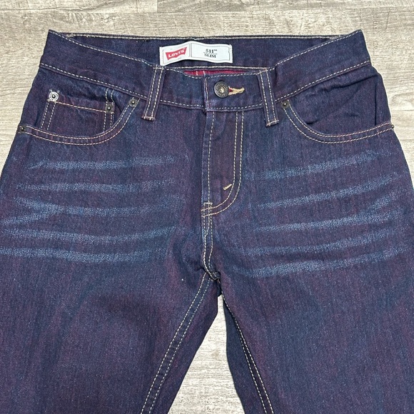 Youth 511 Levi’s 12 Regular Taper 26 x 30 Pants Jeans Navy Blue Denim Stretch - Picture 5 of 10